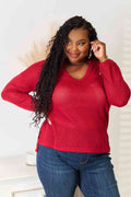 Culture Code Wide Notch Waffle-Knit Relax Top – All-Day Comfort