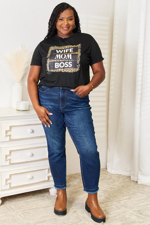 WIFE MOM BOSS Leopard Graphic T-Shirt - Empowering Women's Tee