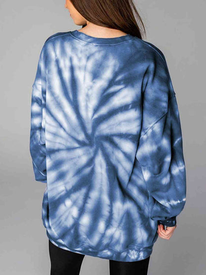 WEEKEND LOVER Graphic Tie-Dye Sweatshirt