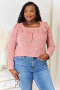 Square Neck Ruffle Shoulder Top – Feminine & Flirty