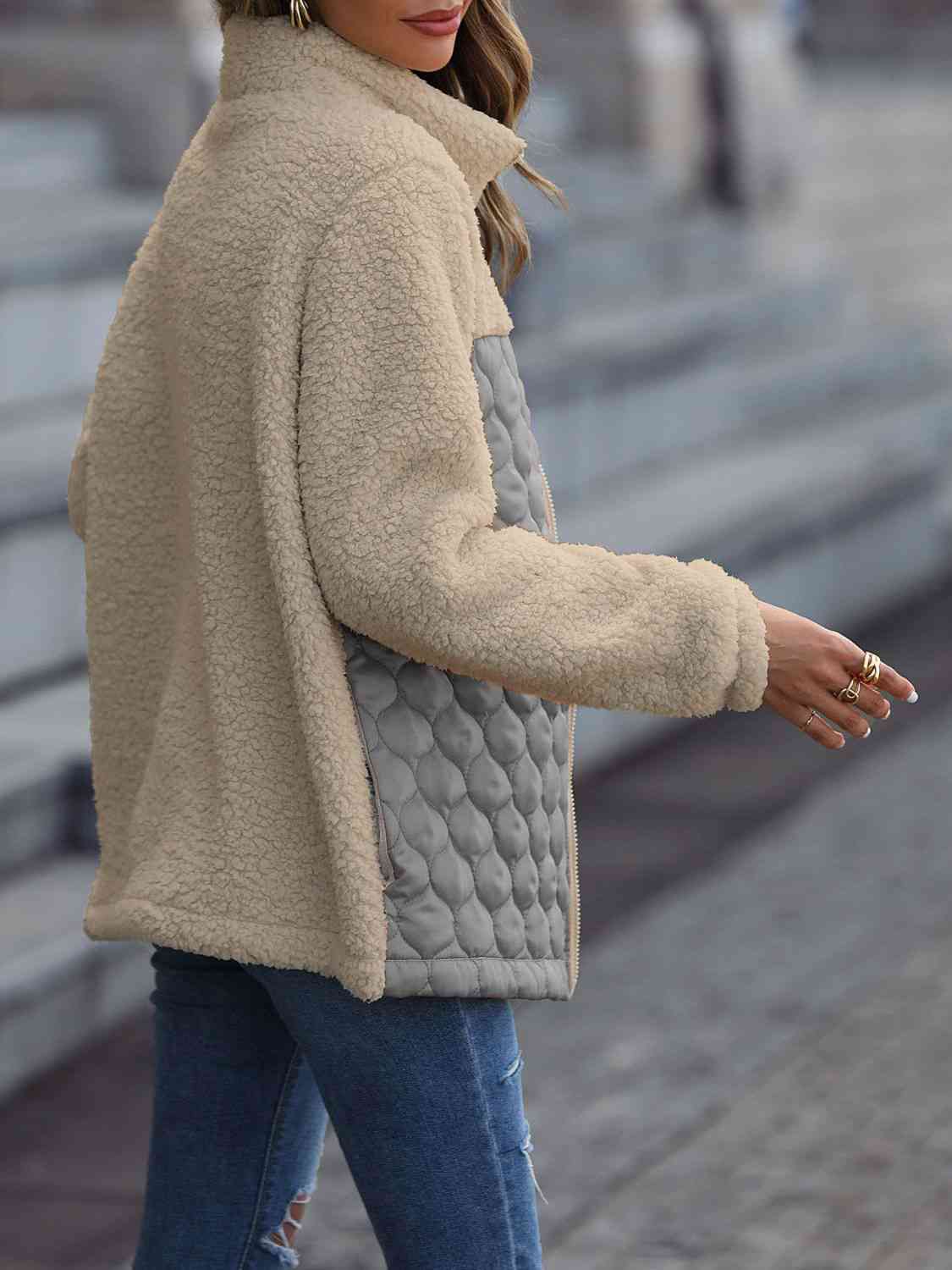 Leopard Color Block Zip-Up Jacket – Women's Bold Outerwear