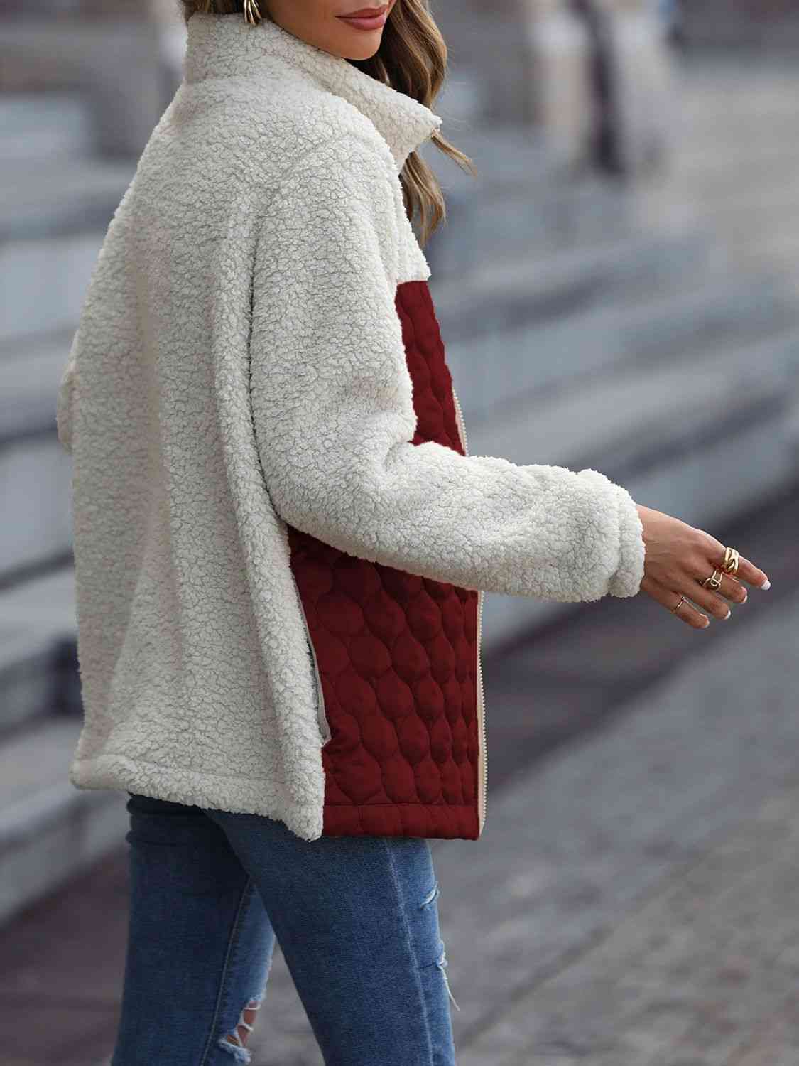 Leopard Color Block Zip-Up Jacket – Women's Bold Outerwear