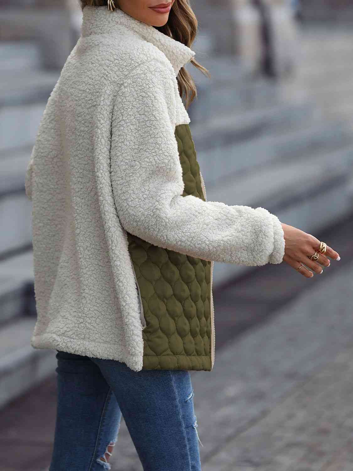 Leopard Color Block Zip-Up Jacket – Women's Bold Outerwear