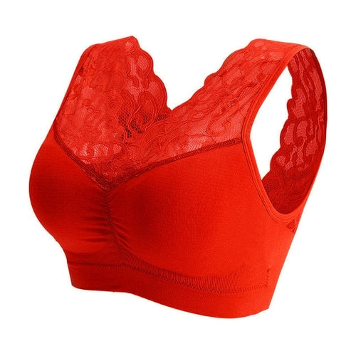 Seamless Lace Wireless Push-Up Yoga Bra – Beauty Back Support