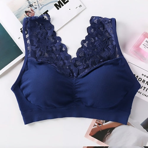 Seamless Lace Wireless Push-Up Yoga Bra – Beauty Back Support