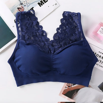 Yoga Bra Seamless Sexy Lace Wireless Beauty Back Push Up Bra Cozy