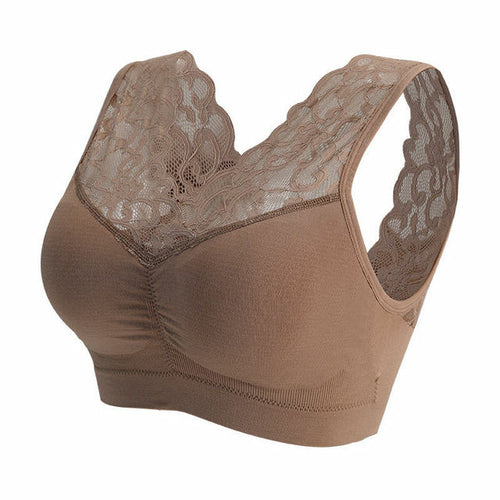 Seamless Lace Wireless Push-Up Yoga Bra – Beauty Back Support