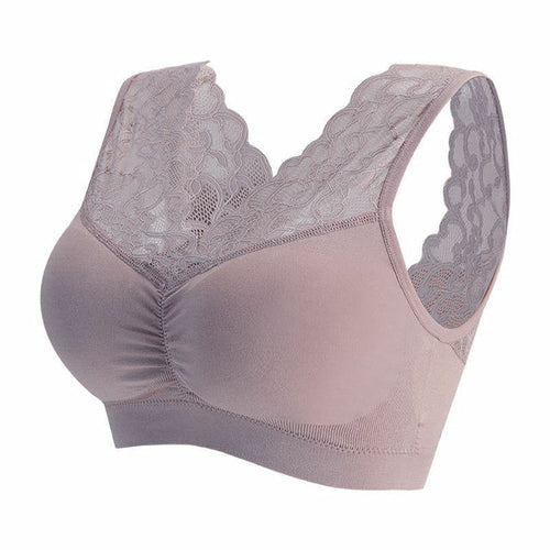 Seamless Lace Wireless Push-Up Yoga Bra – Beauty Back Support