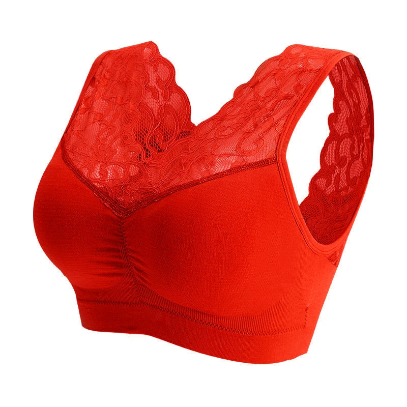 Seamless Lace Wireless Push-Up Yoga Bra – Beauty Back Support