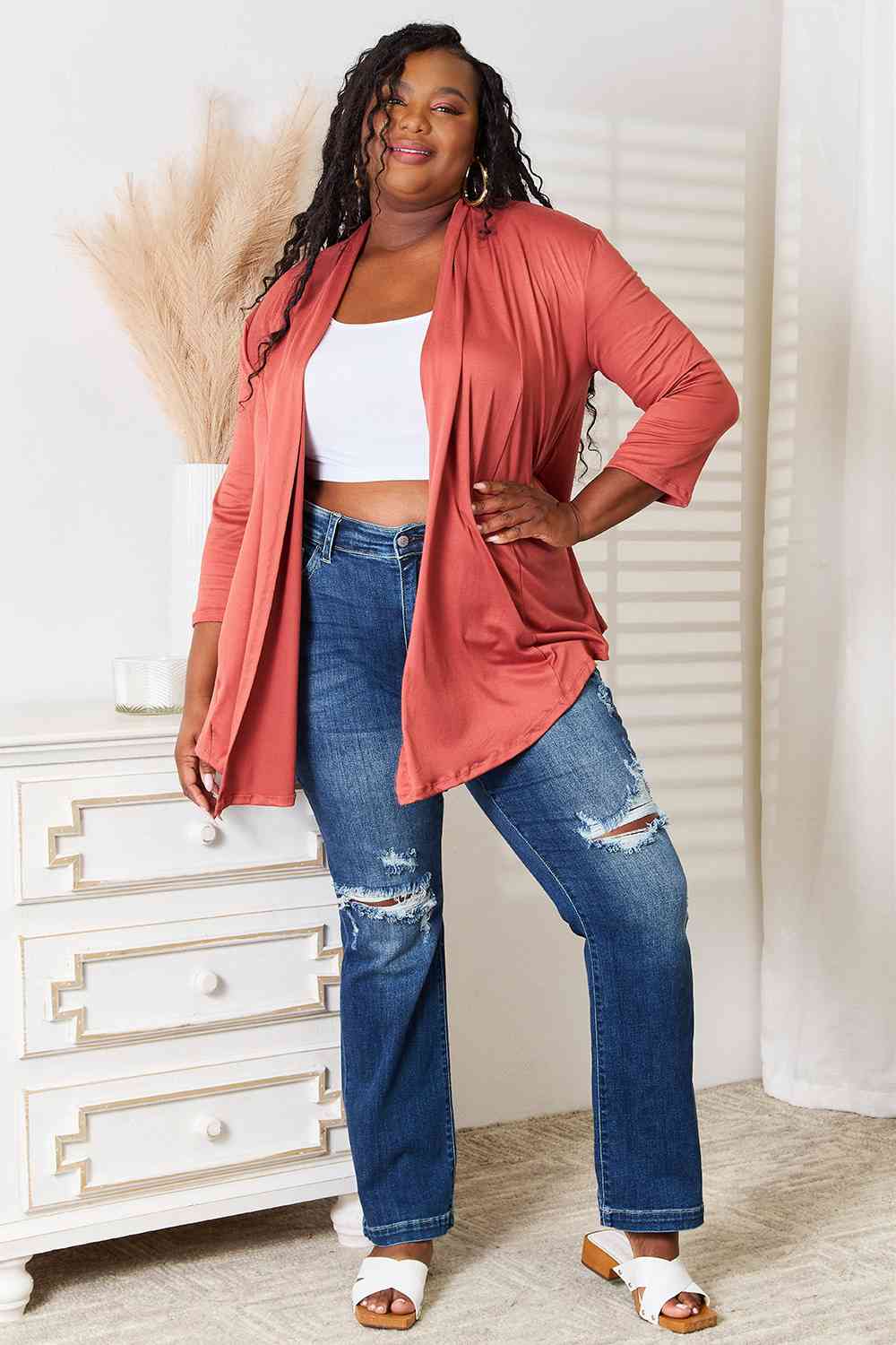 Culture Code Open Front Draped Cardigan – Women's Versatile Layering Piece