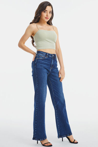 BAYEAS Full Size High Waist Cat's Whisker Wide Leg Jeans