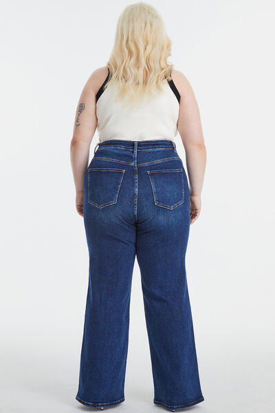 BAYEAS Full Size High Waist Cat's Whisker Wide Leg Jeans