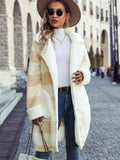 Plaid Button-Down Coat with Pockets – Women's Classic Outerwear