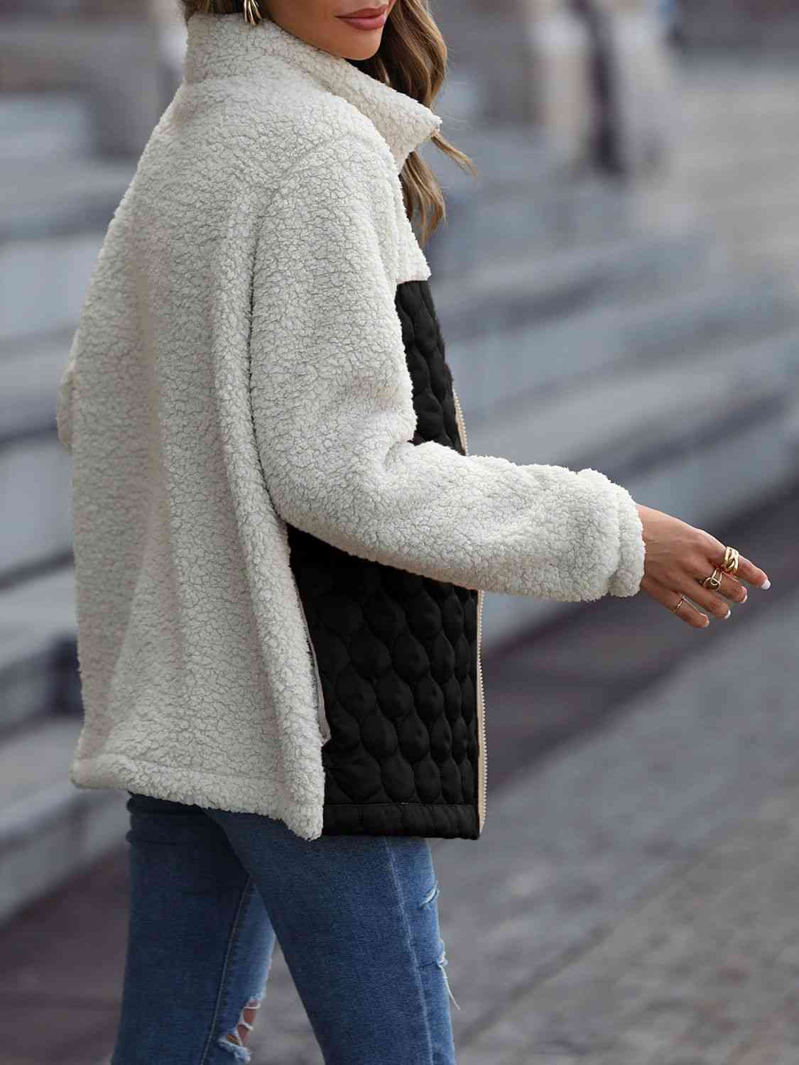 Leopard Color Block Zip-Up Jacket – Women's Bold Outerwear
