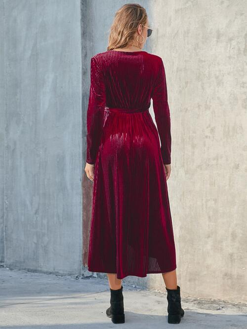 Tie Front Slit Dress – Chic & Effortlessly Elegant